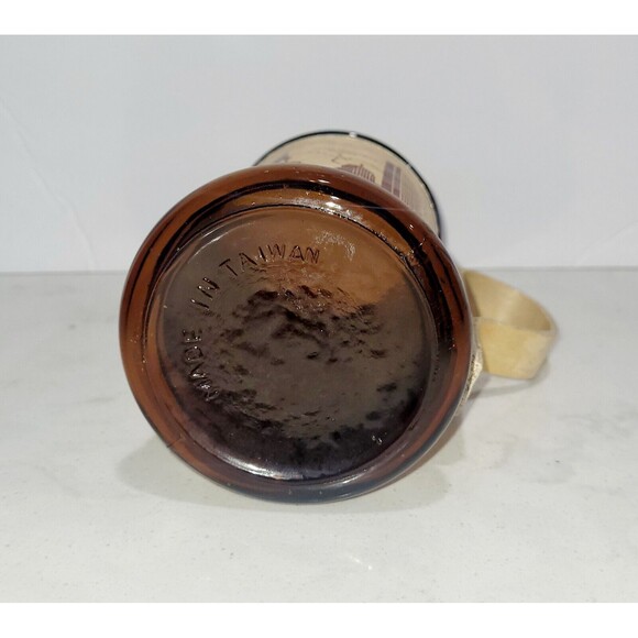 Vintage 70s BOSTON MA Amber Glass & Wood Souvenir/Collector’s Beer Stein Mug EUC - Picture 5 of 5